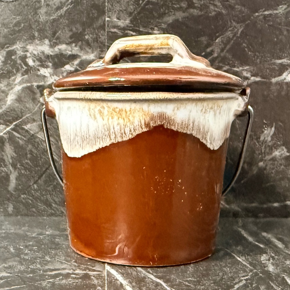 Brown Pottery Pitcher and Bucket w/Lid - Picture 10 of 14